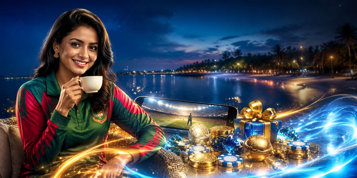 গাজীপুরের সৈকতে ক্রিকেট বেটিং উপভোগ করছেন একজন খেলোয়াড়